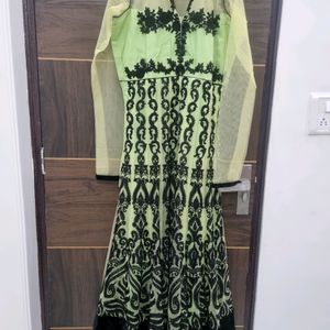 Green Fluorescent Festive Wear Gown