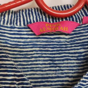 Blue Striped Assymetrical Kurta