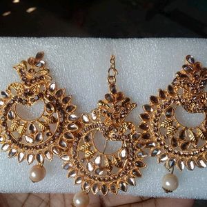 New Earrings With Maangtika