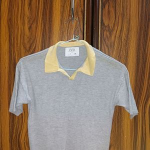 Zara Girls Polo Shirt Gray