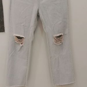 URBANIC Ripped Wide Leg Jeans