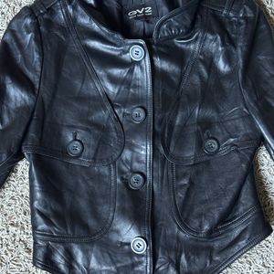 Sheepskin Leather Jacket - Cropped