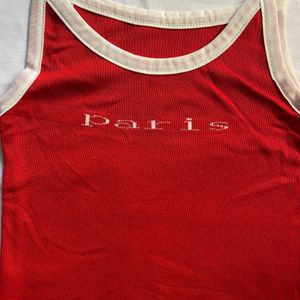 Red Women Crop Combo Top