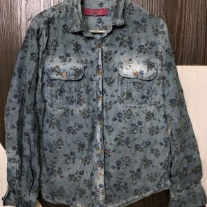 Denim Wash Floral Shirt