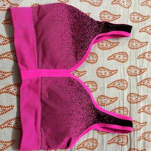 Pink New T-shirt Material Sports Bra