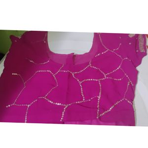 Heavy work party wear saree for women with blouse.