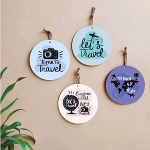 Quote Wall Hanging Round - 4 Pc Set