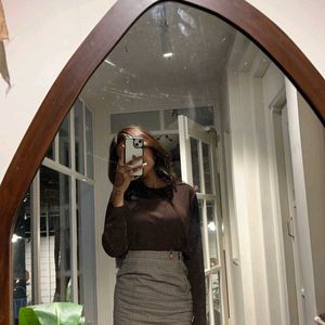 Brown Top With Bodyhug Skirt