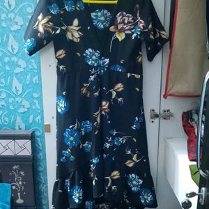 Flared Flower Midi Dress