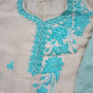 Chanderi Silk Embroidered Kurta With Dupatta