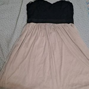 Forever 21 Sexy Black & Beige Tube Dress