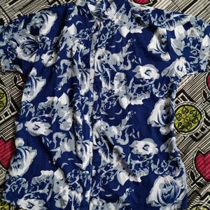 Printed Navy Blue Shirt