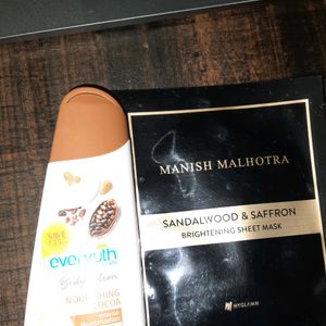 Manish Malhotra Sheet Mask And Everyouth Lotion