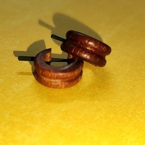 New Chocolate Brown Wooden Hoopa Earring