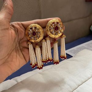 Red Beaded Earrings