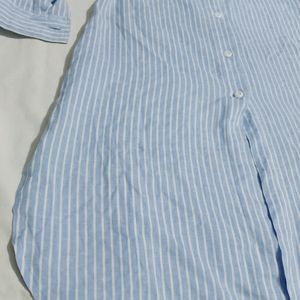 Blue Cotton Linen Shirt