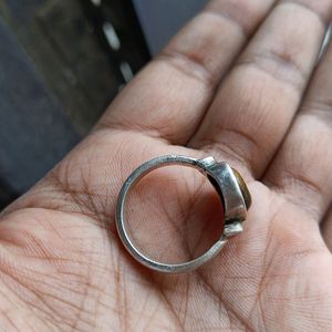 NATURAL TIGER EYE STONE RING IN SILVER