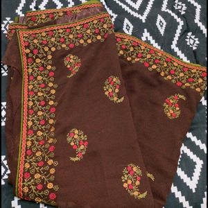 Brown Embroidery Saree