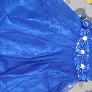 cute small girls blue colour gown