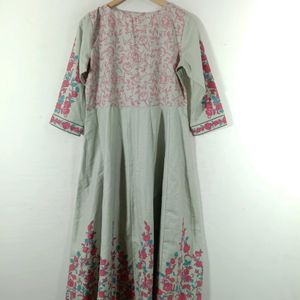 Light Green Floral Print Kurta (Women's)