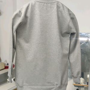 Big Pocket Grey Color Fleece Sweatshirt