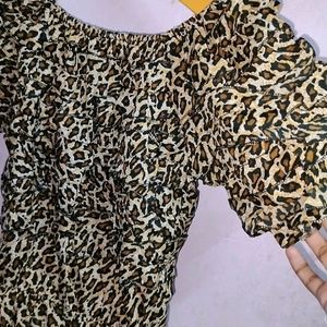 Dress Maxi Brown Animal Print