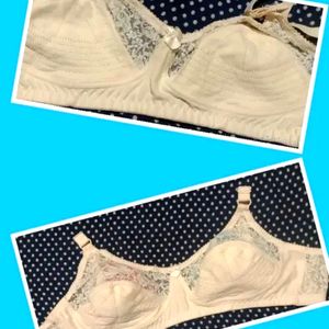 Women Non Padded Bra Cream Colour