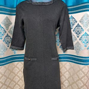 Grey Bodycon Style Warm Dress.