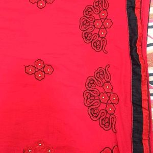 Soft Red Saree With 30rs Off Delivery Charge ☺️