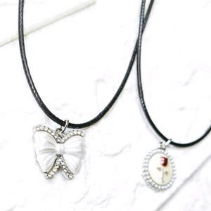 Bow Pearl & Rose Necklace Set Of Two