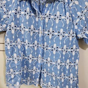 Comfort Days Sky Blue Shiffili Shirt By ONLY