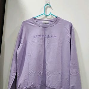 Purple Crew Neck Burberry Sweatshirt