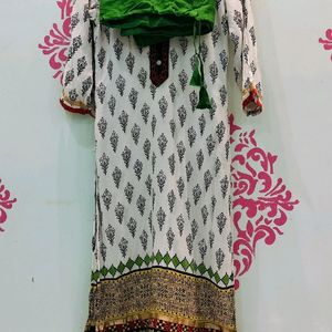 Kurta With Churidar Pajama And Dupatta