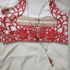 Red And White Kurti