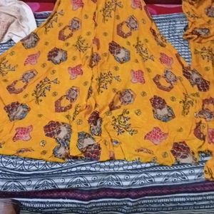 Skirt Plazzo  With Kurti Bell Sleeves