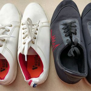 Men Canvas Casual Shoes Pack Of 2, White And Black