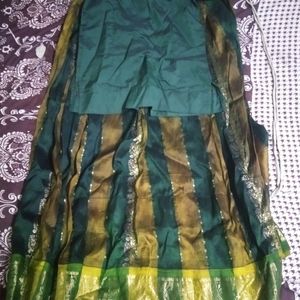 Green Colour Pattu Pavada