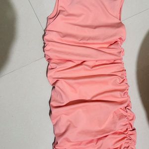 Tokyo Talkies Peach Ruched Bodycon Dress