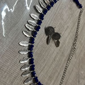 Oxidised Silver Leaf Set