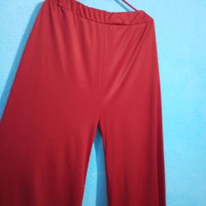 Women's Casual Red Plazzo