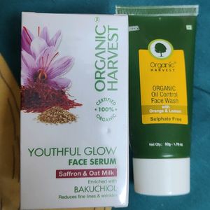 Combo Of Organic Harvest Face Wash And Serum