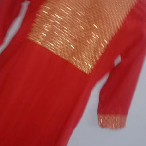 Red Sequin Kurta💖