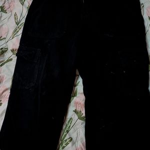 black cargo pants denim