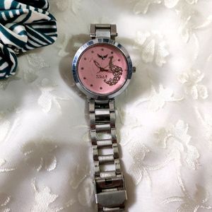 Vills Laurens Watch With Peacock Design Nude Pink