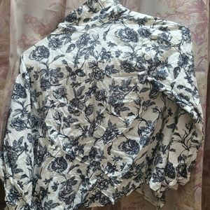 White Floral Pull Over Shirt