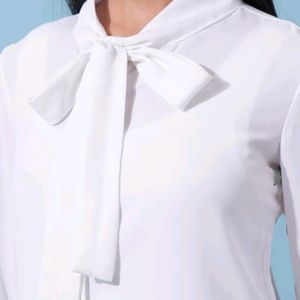 Korean Milky White Crushed Look Shirt