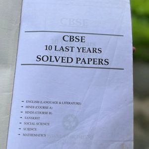 CBSE 10 Last Year Solved Papers, Class10th