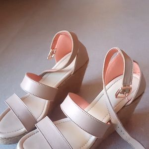 Beige Wedge Footwear