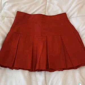 Korean Red Mini Skirt