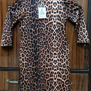 CHEETA PRINTED KURTA ( BROWN)